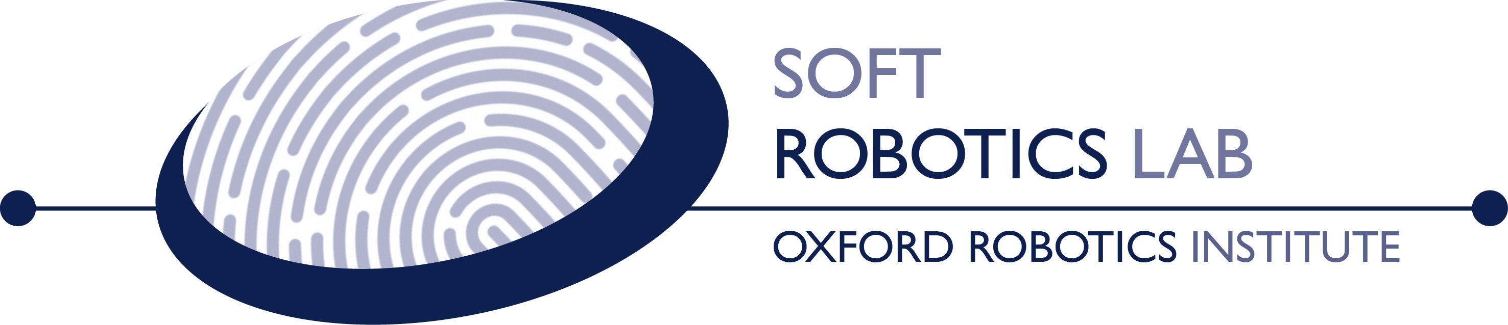 Soft Robotics Lab oval logo. 